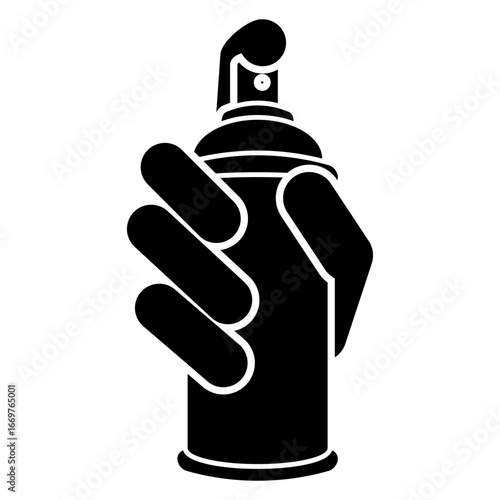 Icono mano con lata de aerosol	
