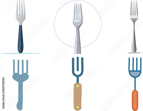 A minimalist and modern vector icon of a fork, symbolizing dining, eating, and food.