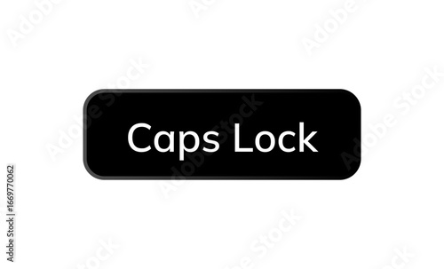 Caps Lock Keyboard Key Black and White Vector