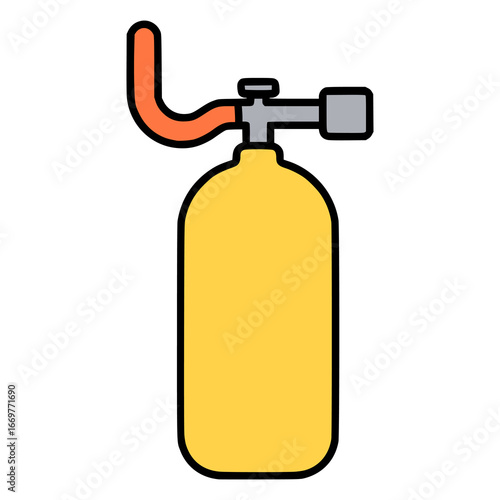 snorkeling air gas tank oxygen flat color vector illustration template design