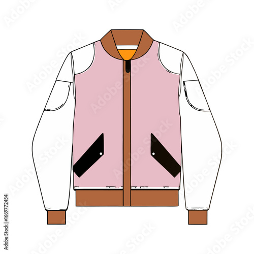 A realistic, high-quality photo of a stylish men’s jacket. The jacket is dark navy blue with a sleek, modern design. It has a front zipper, two side pockets with zippers, and elastic cuffs at the wris