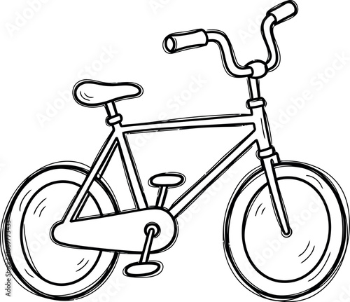 Retro bmx bicycle sketch classic kids ride doodle art vector