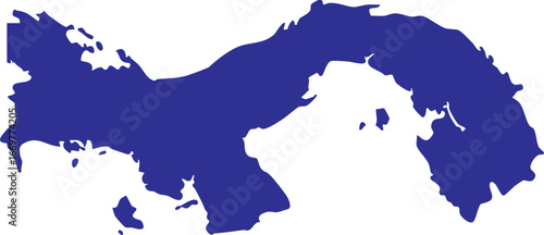 panama map icon in blue color, modern flat vector design with detailed silhouette outline of panama country isolated on white background