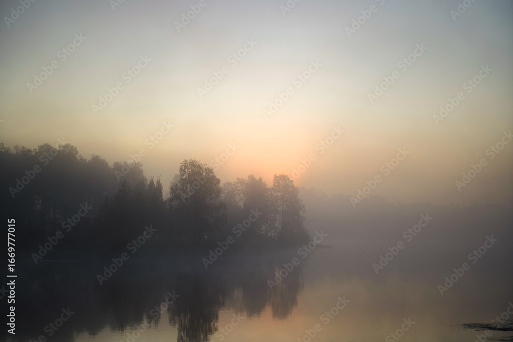 Fototapeta premium morning mist over the river