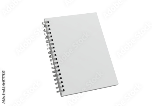 Photography Isolated blank notebook with metal spiral binding for office or school supply, b