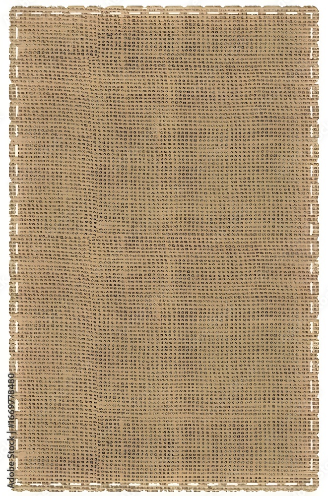 Fototapeta premium Brown burlap textile isolated with rough handmade stitching