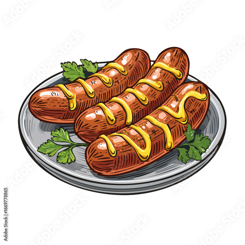cheese-stuffed sausages on a plate 