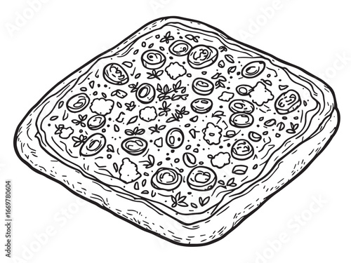 pizza line art illustration