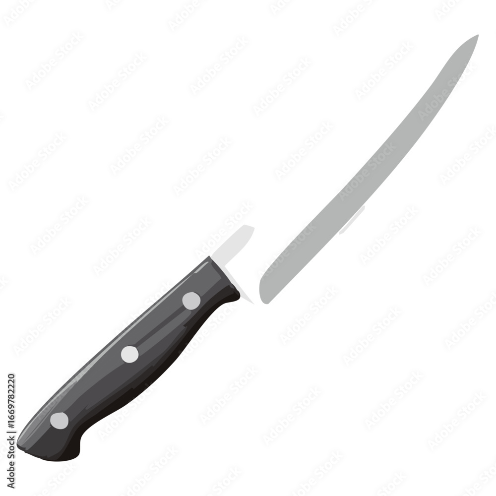 Fototapeta premium A sleek and professional vector icon of a steak knife, designed for a variety of digital and print applications, representing fine dining and elegant meals.