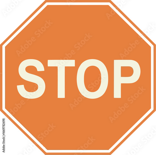 Octagon stop sign traffic symbol warning safety road caution alert vector