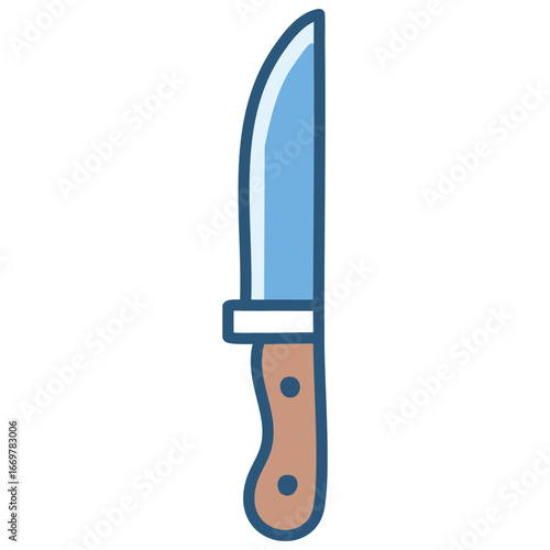 A professional and clean vector icon of a hunting knife, conveying a sense of outdoor adventures and survival.