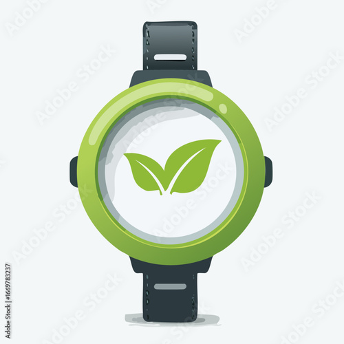 EcoFriendly Smartwatch with Leaf Icon