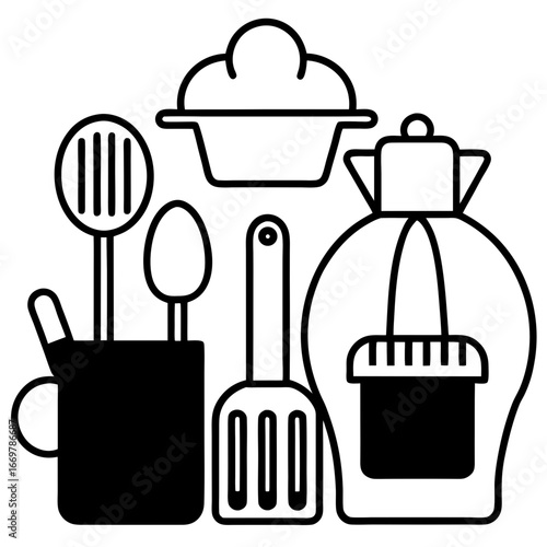 kitchen utensils vector