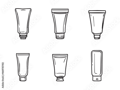 Plastic Tube Simple Line Art