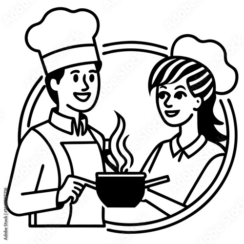 two chefs cooking