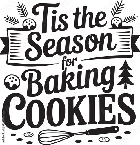Christmas Baking Quotes, Holiday Cookie Baking Lettering & Festive Quote Designs