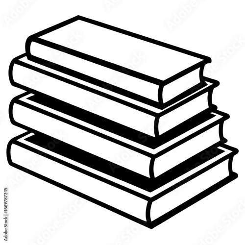 stack of books isolated