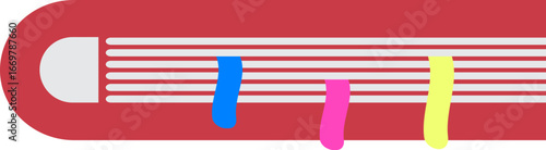 Illustration of Book with Colorful Bookmarks