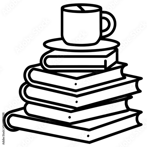 A group of old books in a white isolated stack represents a timeless pile of knowledge for school education and learning