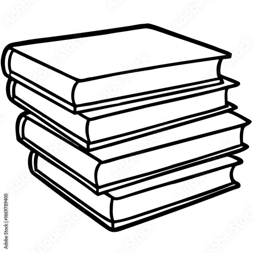A high pile of colorful books is isolated on a white background, symbolizing education and knowledge