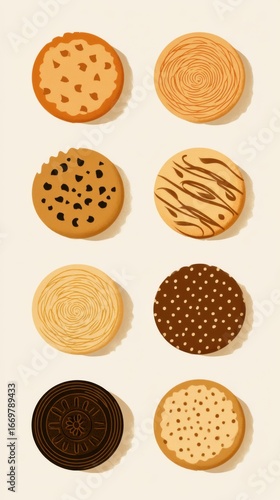 Artisan Handmade Cookies Minimalist Geometric Illustration for Bakery Marketing