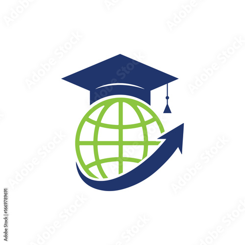 Global education vector logo design for international learning and academic institutions.
