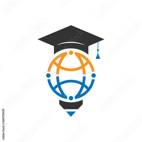 Global education vector logo design for international learning and academic institutions.