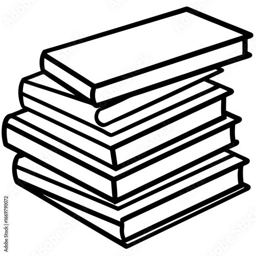 A pile of books isolated on a white background, representing knowledge and education
