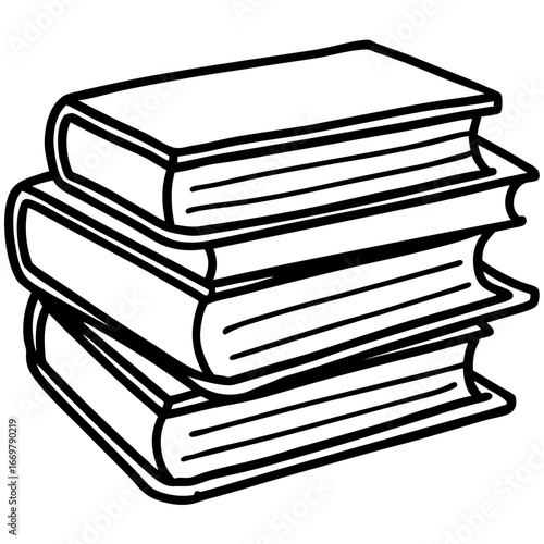 A pile of colorful, isolated books stacked neatly on a white background