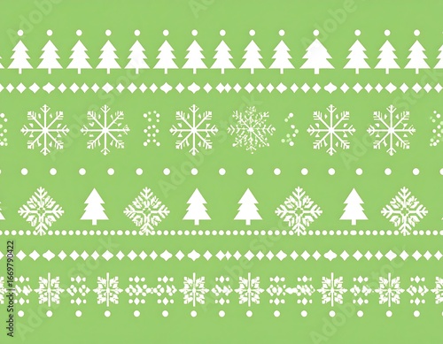 Simple Christmas pattern on a light green background