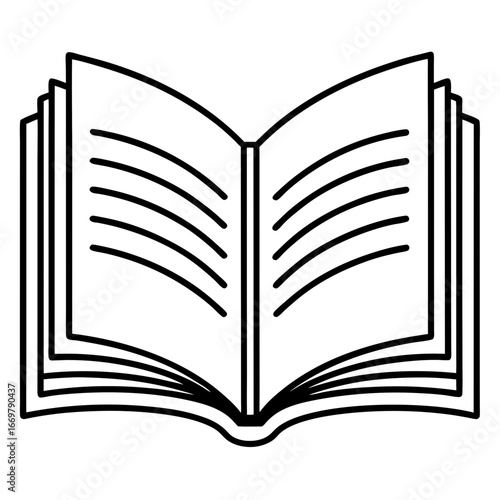 Isolated white pages of an open book reveal a blank paper, ready for learning and knowledge