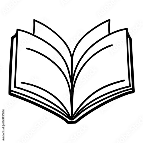 Open book with blank pages vector illustration