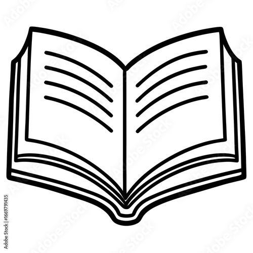 An open book with blank pages is a vector illustration representing learning and the pursuit of knowledge