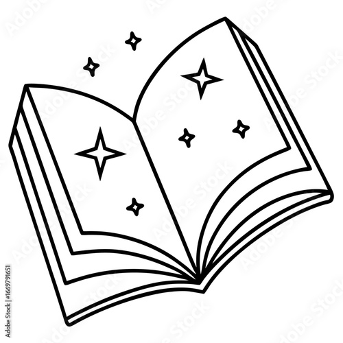An ace of spades playing card and a joker emerge like a magical, open book, symbolizing knowledge and fantasy