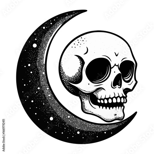 An iconic pirate symbol, the black and white skull and crossbones artfully combines horror and human anatomy