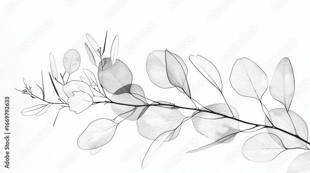Obraz premium Minimalistic line art of Botanical wall art