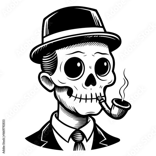 A stylized vector icon of a pirate skull and crossbones, a classic symbol of danger and deathA stylized vector icon of a pirate skull and crossbones, a classic symbol of danger and death
