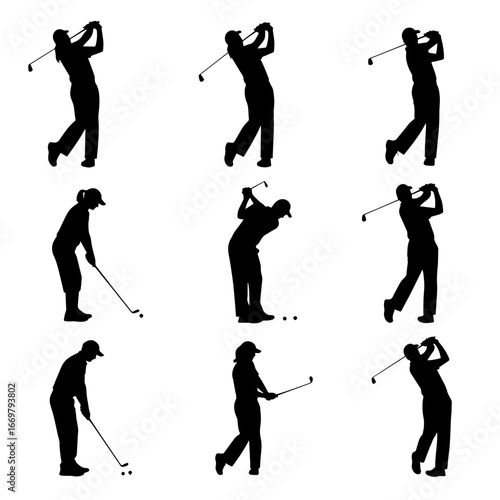 vector illustration of a golf player