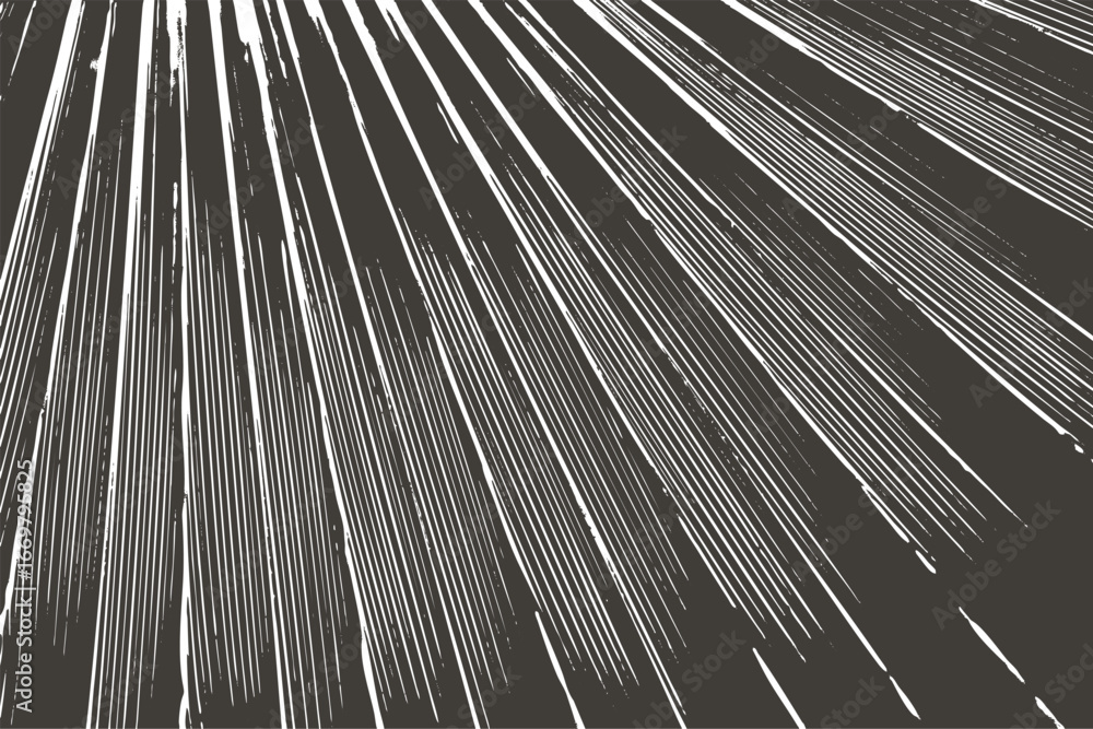 Obraz premium grunge radial lines background, distressed sunburst texture, black and white vintage rays