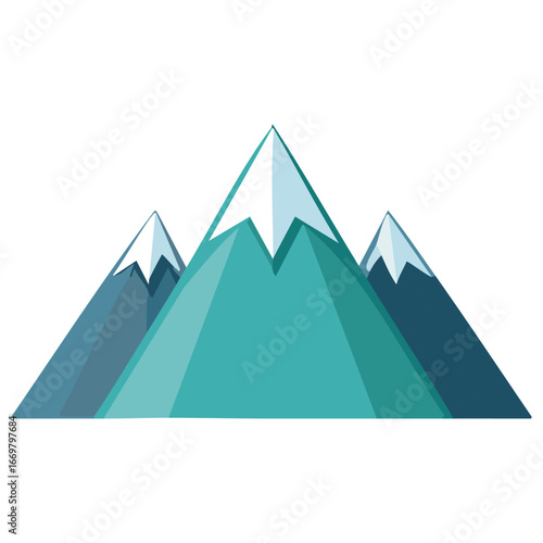 A simple line art illustration of a mountain, capturing the essence of a natural landmark in a clean, accessible manner.