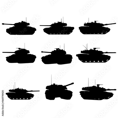 set of military tank