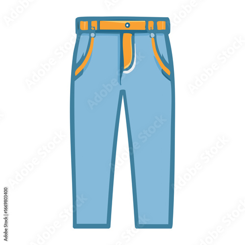 A simple line art illustration of pants, capturing the essence of a piece of clothing in a clean, accessible manner.