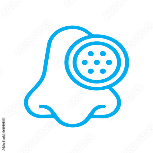 Nose with olfactory icon