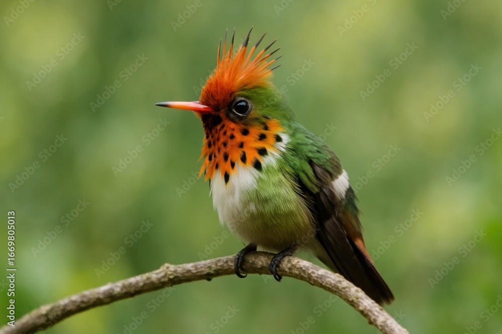 Fototapeta premium Colorful bird perched branch