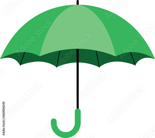 Vibrant green umbrella open for protection and style vector