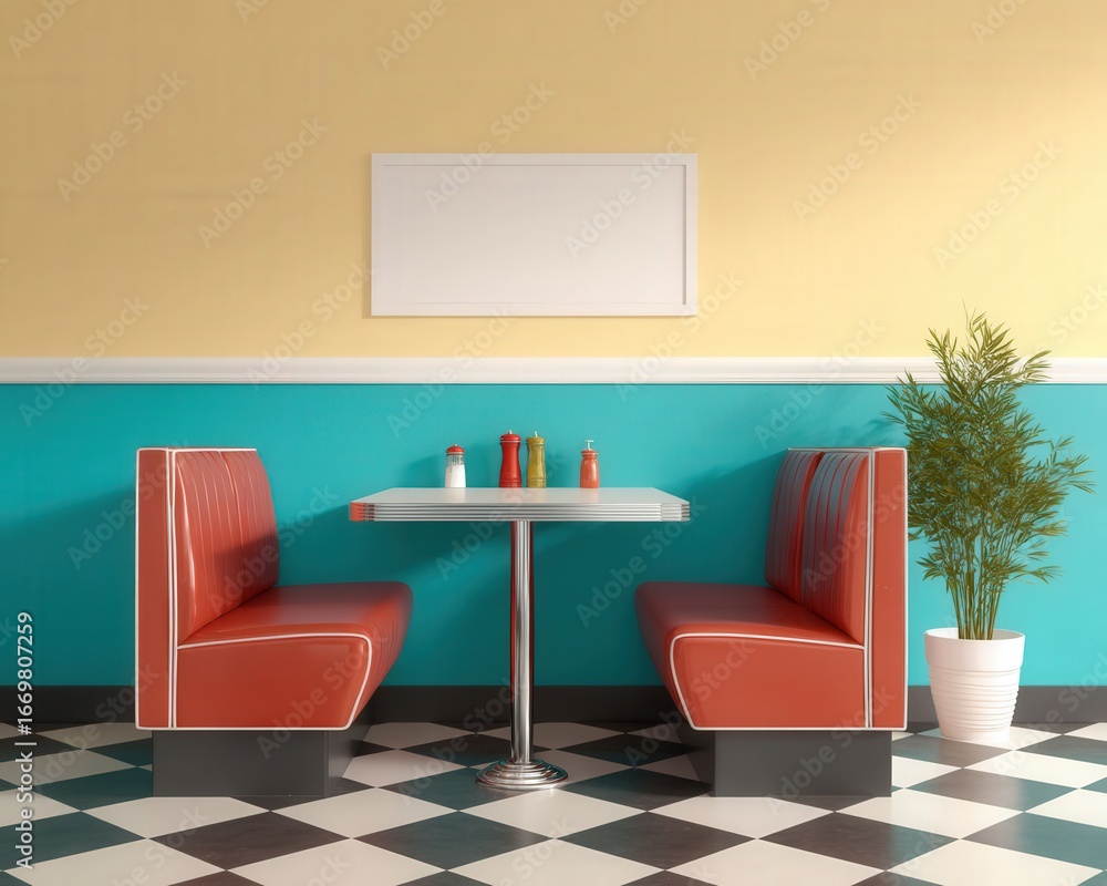custom made wallpaper toronto digitalretro diner ambiance with playful colors and nostalgic design