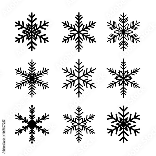 Set of vector snowflakes