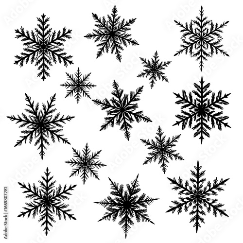 set of snowflakes