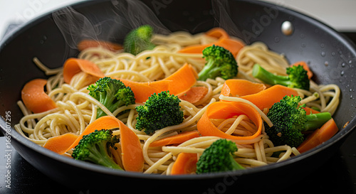 Deliciously Steamed Vegetable Pasta Dish.