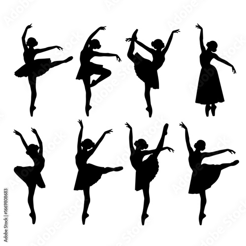 silhouettes of ballet dancers